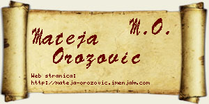 Mateja Orozović vizit kartica